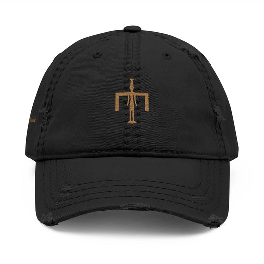 The Sigil - The Phoenician figurine encoded as glyph - Distressed Cap (Embroidery)