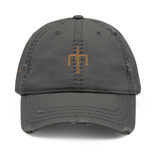 The Sigil - The Phoenician figurine encoded as glyph - Distressed Cap (Embroidery)